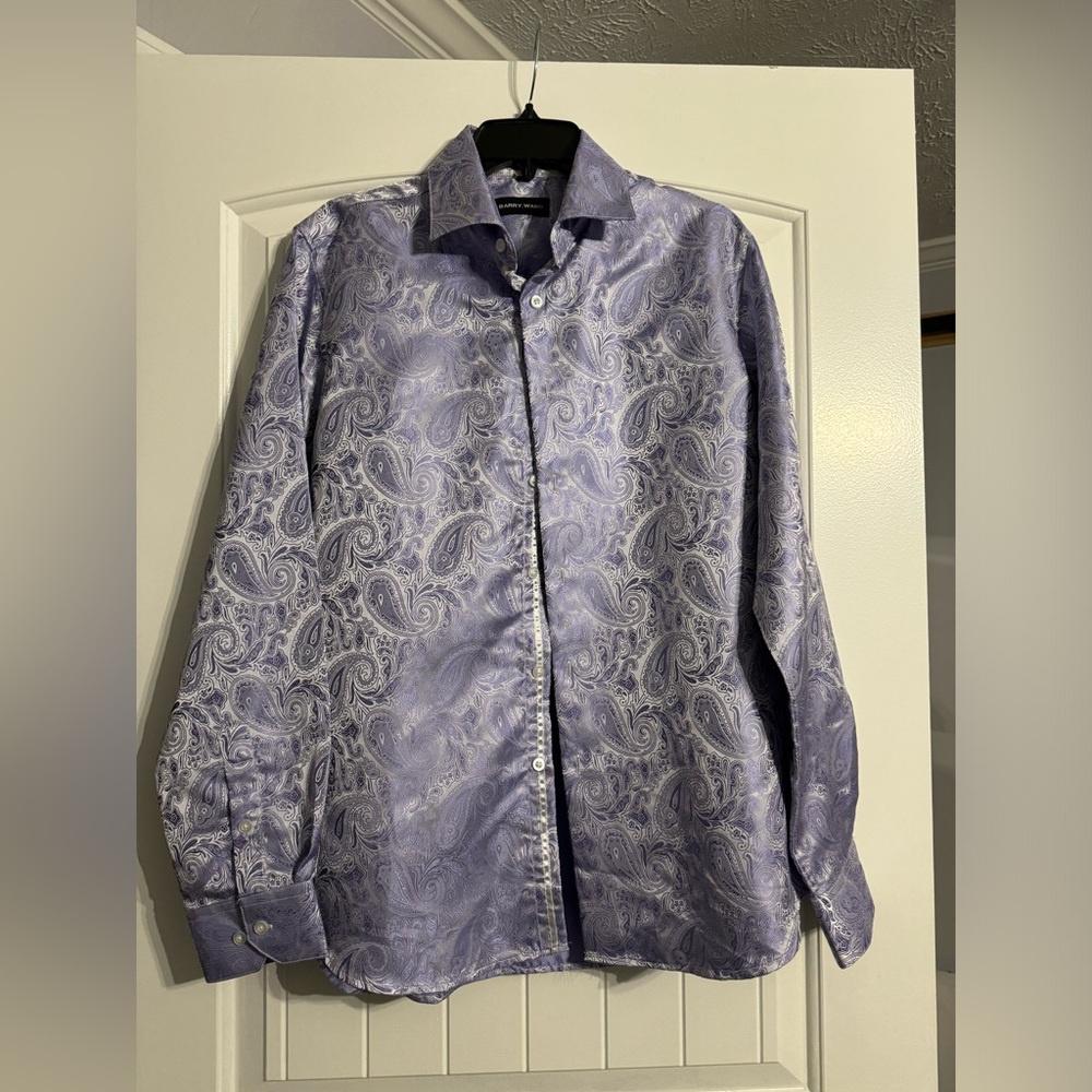 Barry Wang Men’s Metallic Paisley Shirt M